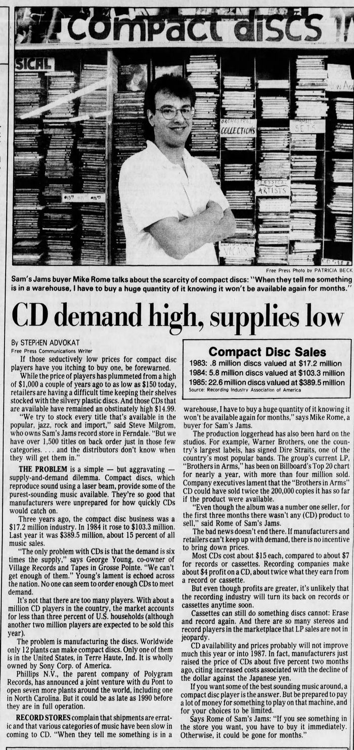 Sams Jams - May 1986 Article (newer photo)